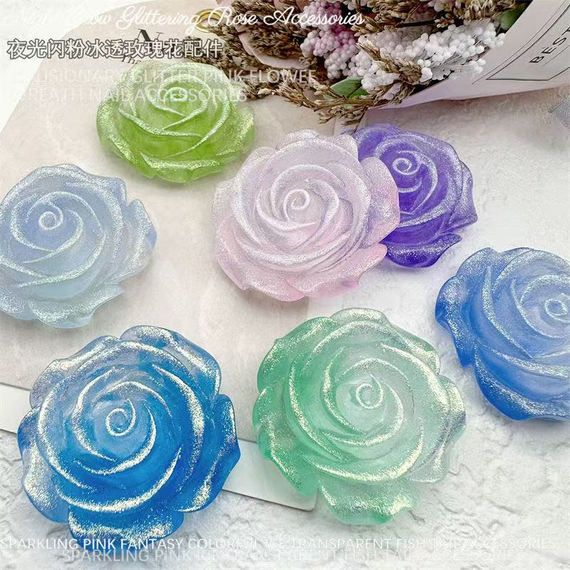 Luminous big resin roses(not soft)