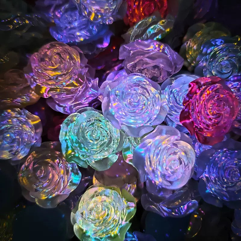 Luminous big resin roses(not soft)