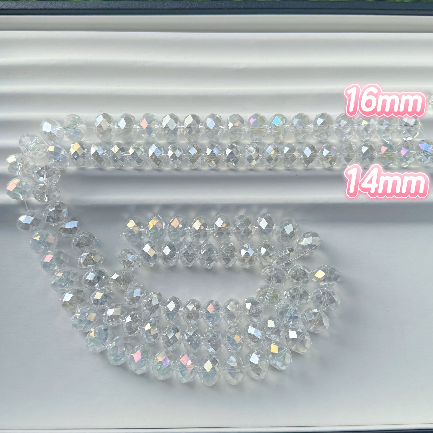 Big size faceted Bling glass crystal beads
